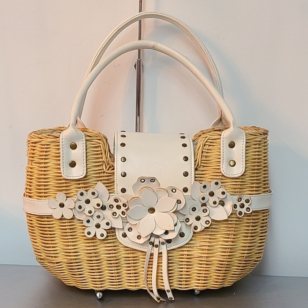 Aldo Wicker Floral Handbag